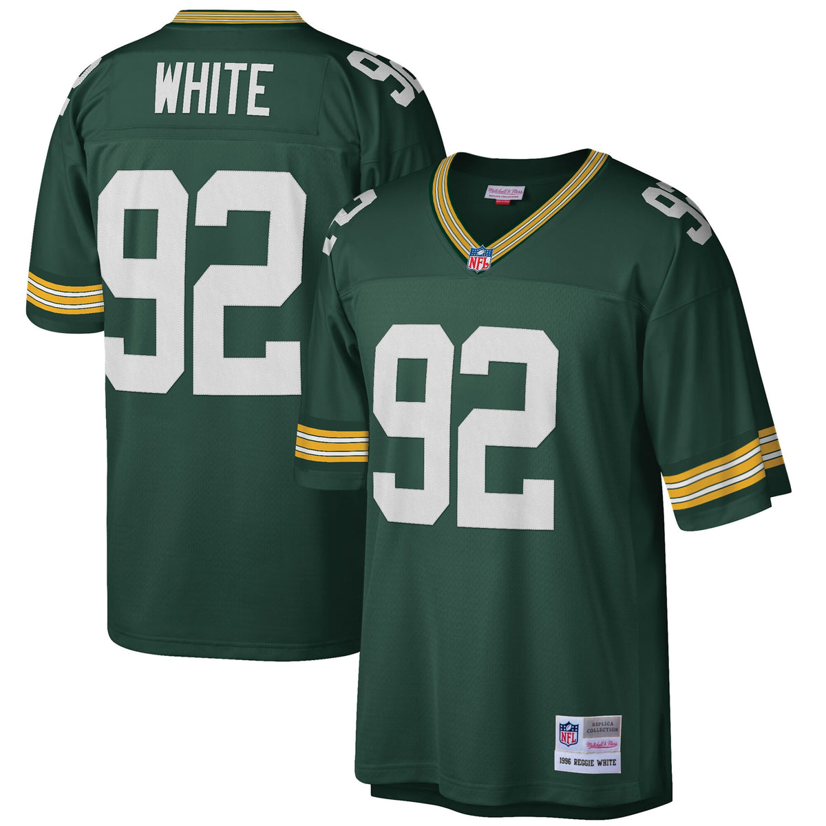 Green Bay Packers Reggie White Mitchell & Ness Green Big & Tall 1996 Retired Player Replica Jersey