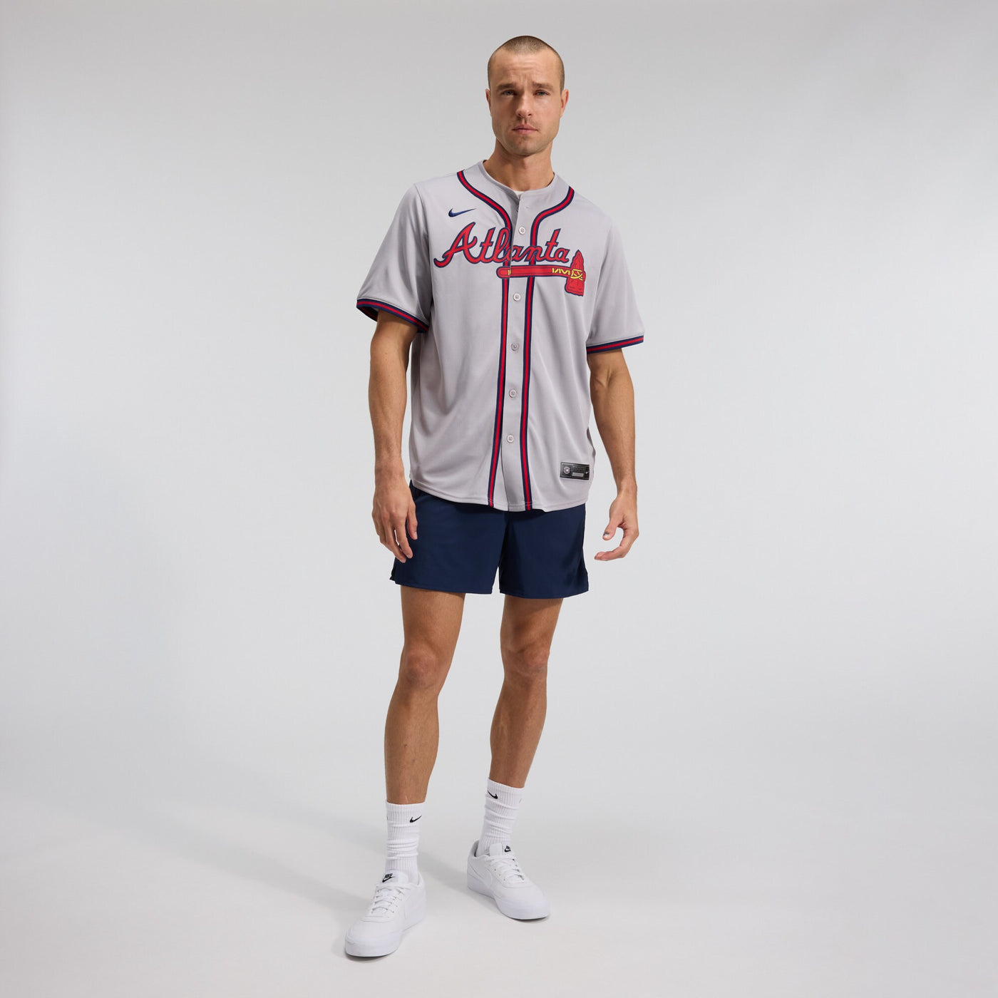 Atlanta Braves Ozzie Albies Nike Gray Road Limited Player Jersey
