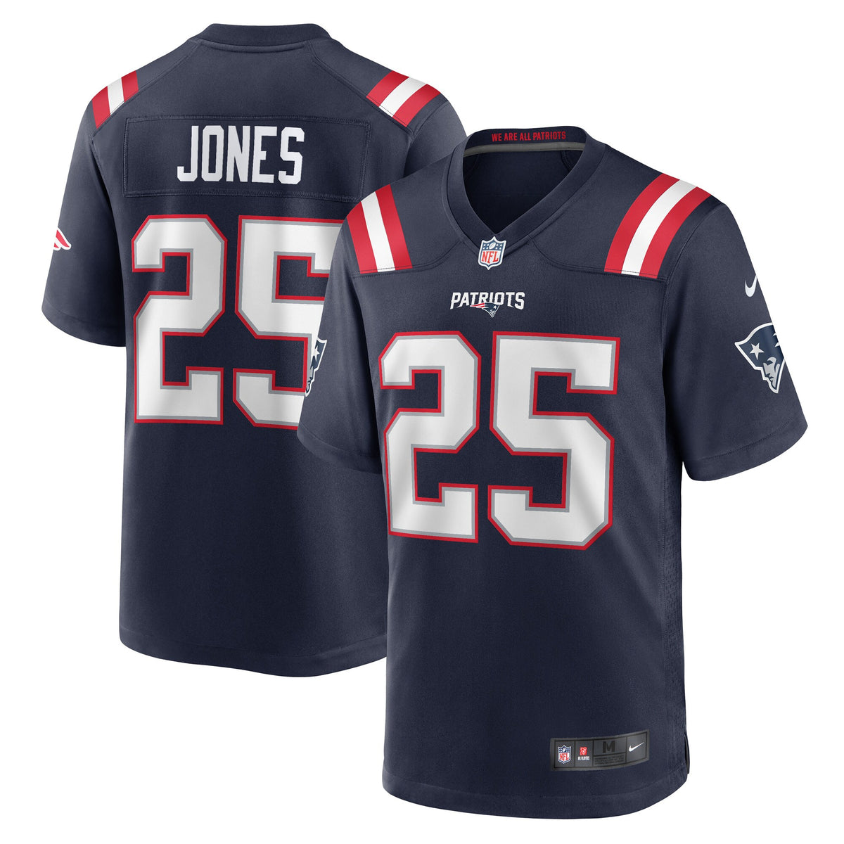 New England Patriots Marcus Jones Navy Game Player Jersey