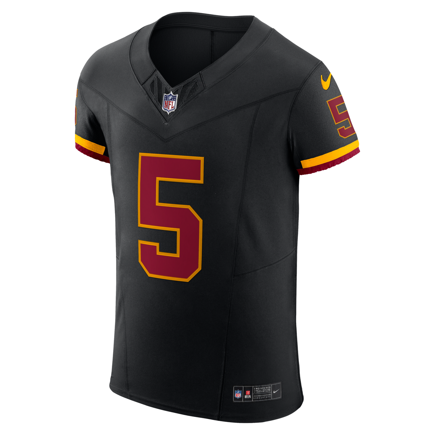 Washington Commanders Jayden Daniels Nike Black Alternate Vapor F.U.S.E. Elite Jersey