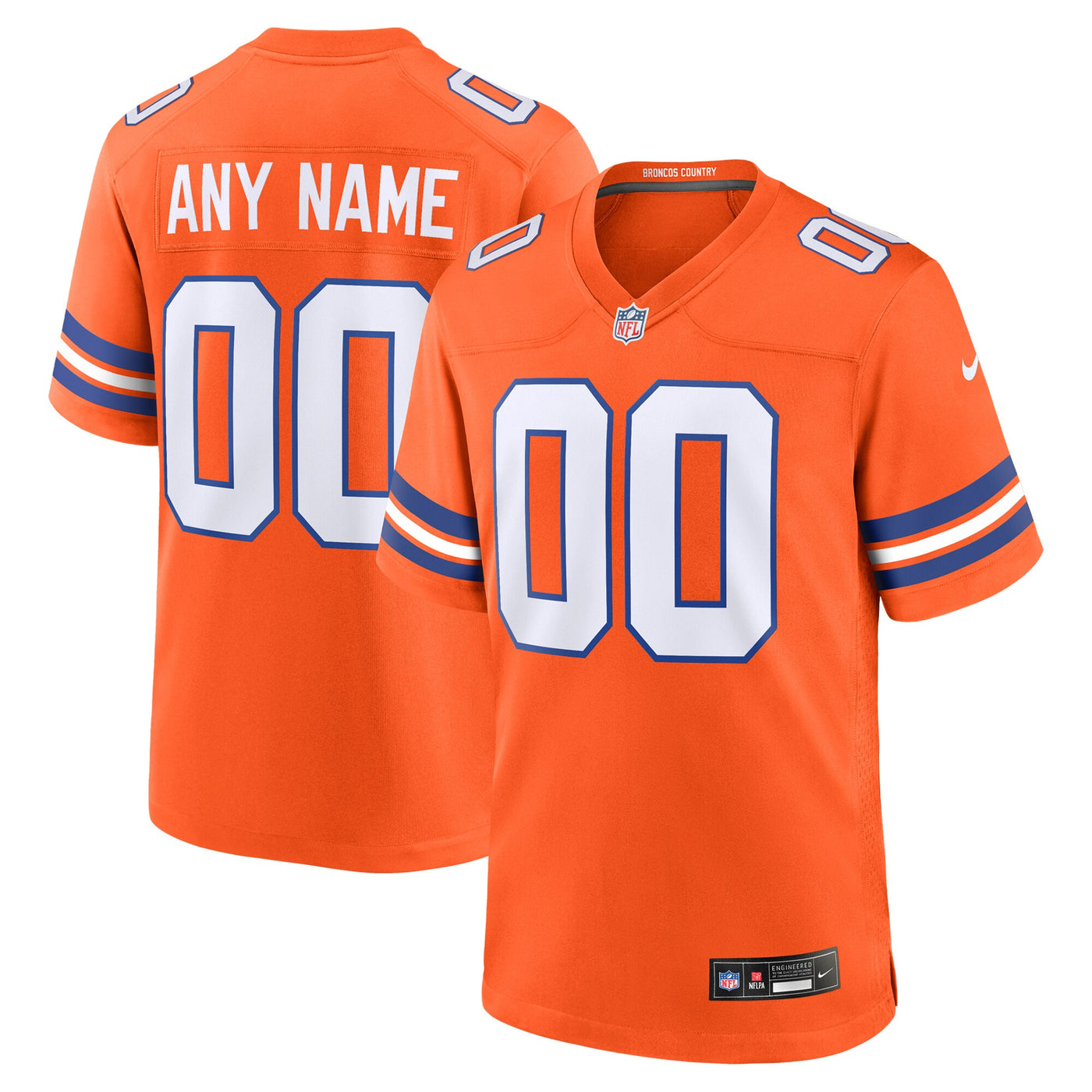 Denver Broncos Nike Orange Mile High Collection 1977 Throwback Custom Game Jersey
