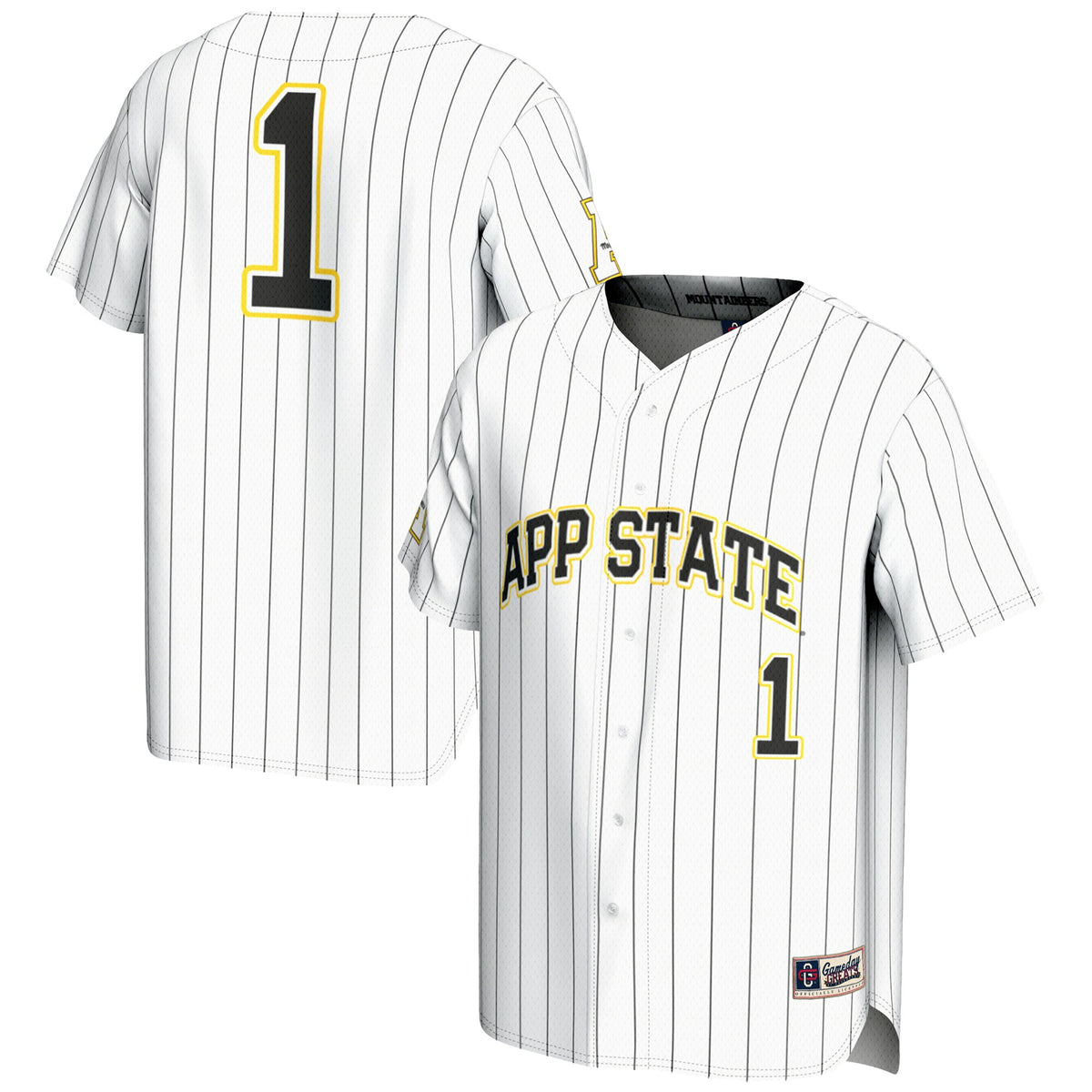 #1 Appalachian State Mountaineers GameDay Greats Lightweight Baseball Jersey - White