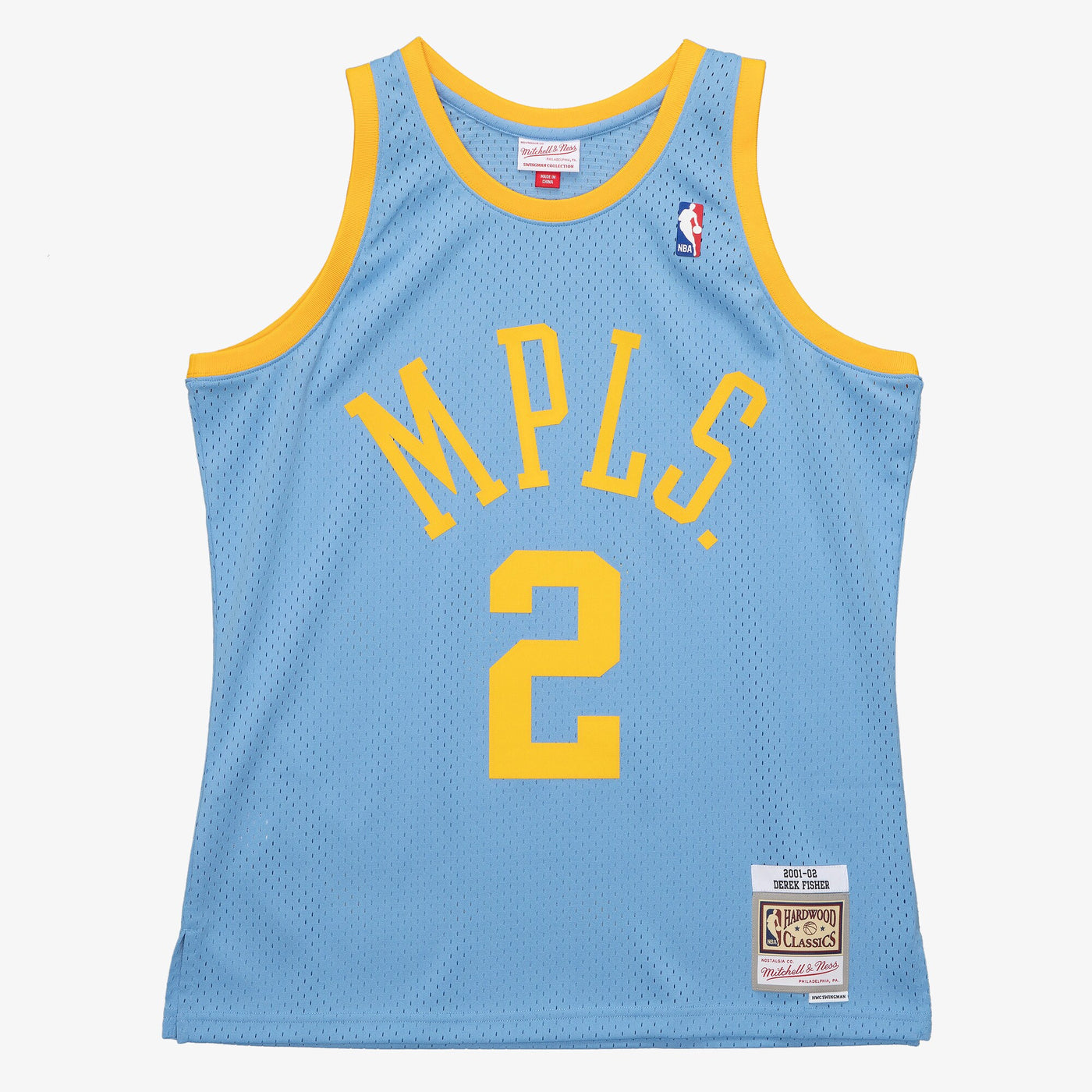 Los Angeles Lakers Mitchell & Ness Derek Fisher 2001 Swingman Authentic Jersey - Columbia Blue