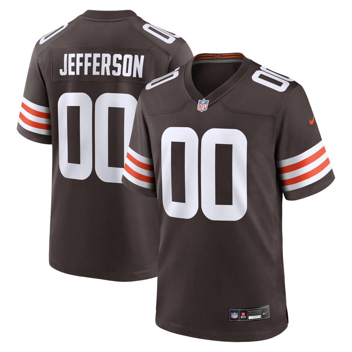 Cleveland Browns Justin Jefferson Brown Game Jersey
