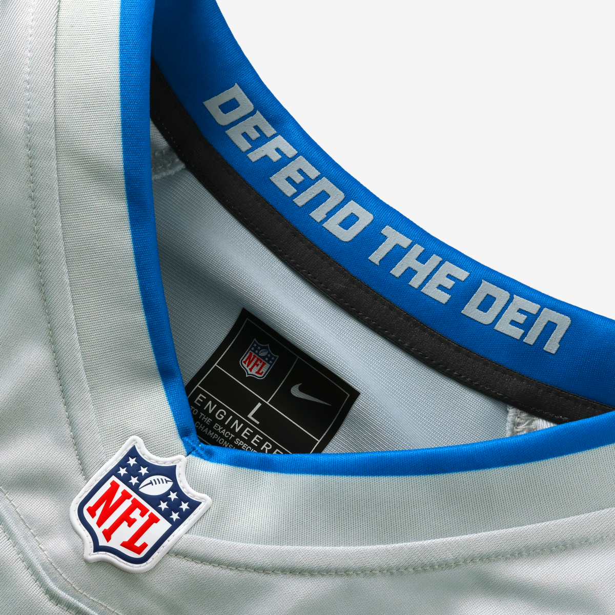 Detroit Lions Jared Goff Nike Silver 2026 Rivalries Collection Game Jersey