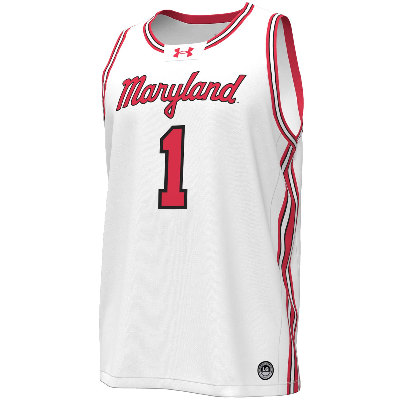 Under Armour #1 White Maryland Terrapins Throwback Replica Basketball Jersey
