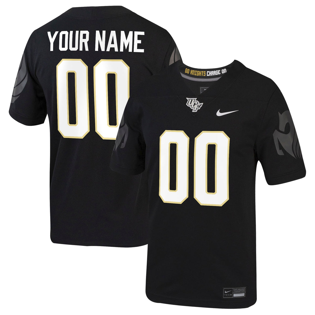 UCF Knights Football Custom Game Jersey - Black