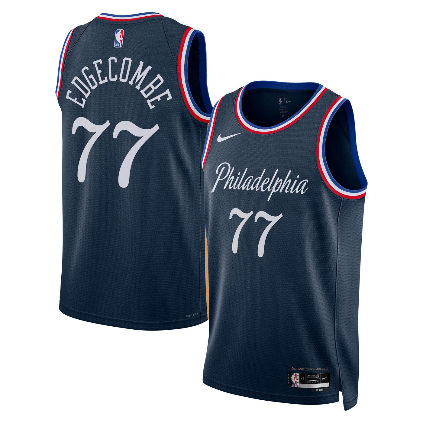 Philadelphia 76ers Nike 2025/26 City Edition Swingman Jersey - Navy - VJ Edgecombe