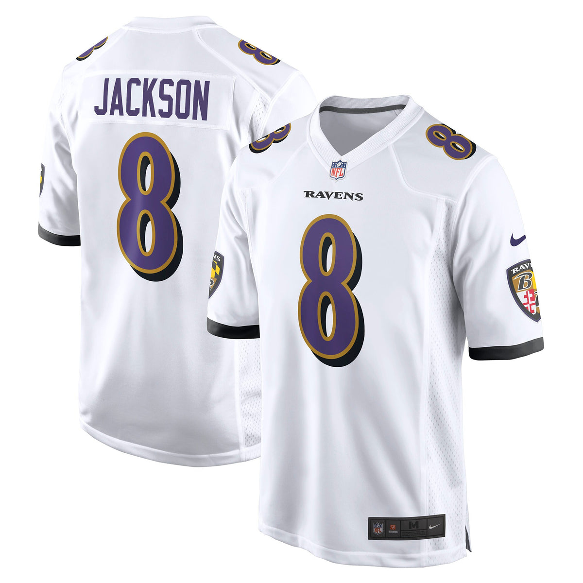 Baltimore Ravens Lamar Jackson Nike White Game Jersey