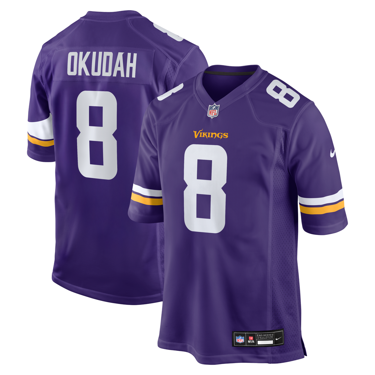 Minnesota Vikings Jeff Okudah Purple Team Game Jersey