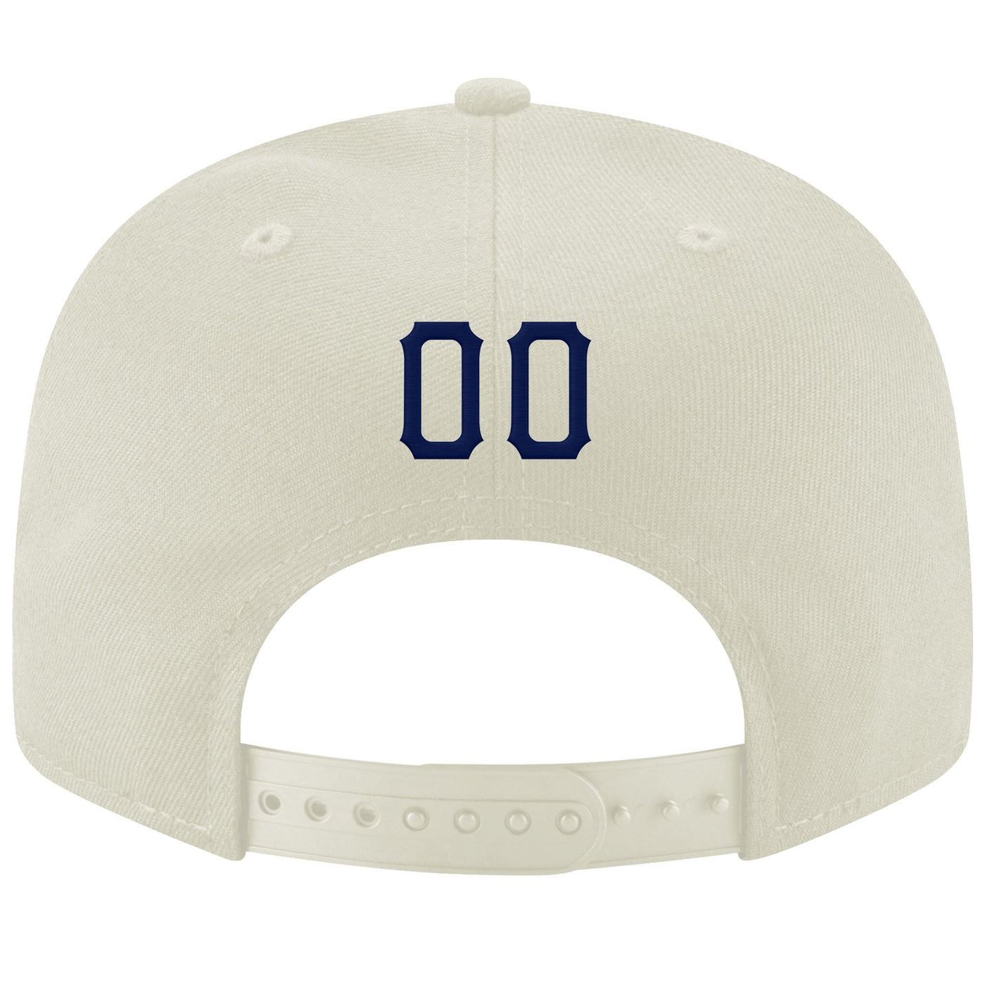 Custom Cream Navy-Gray Stitched Adjustable Snapback Hat