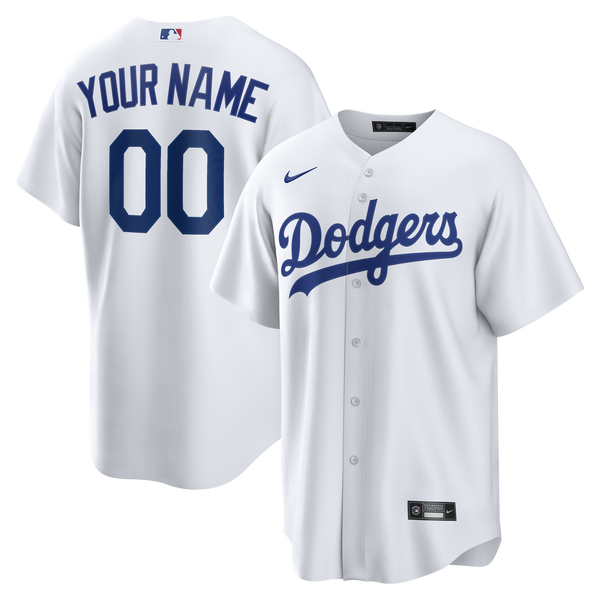 Los Angeles Dodgers Nike White Home Replica Custom Jersey