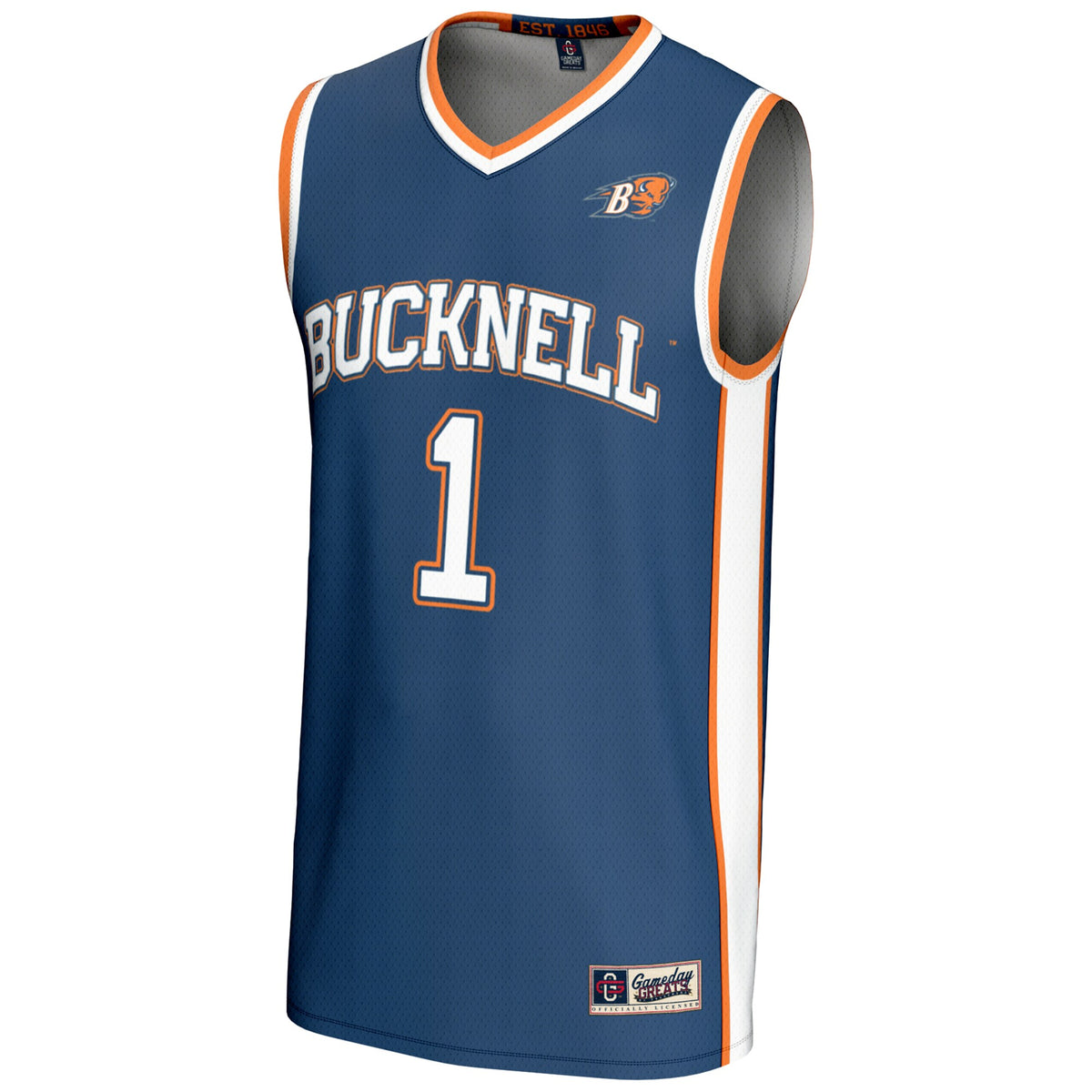 #1 Bucknell Bison GameDay Greats Lightweight Basketball Jersey - Navy