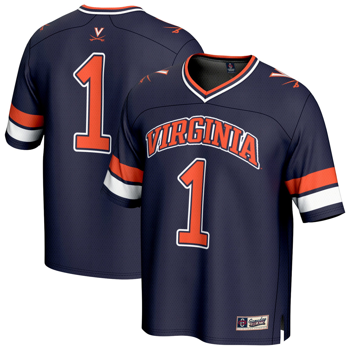 #1 Virginia Cavaliers GameDay Greats Lightweight Collegiate Football Fashion Jersey - Navy