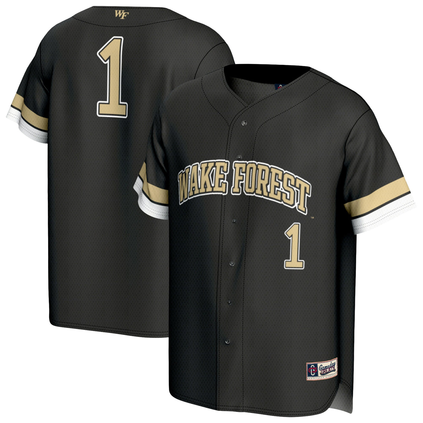 GameDay Greats #1 Black Wake Forest Demon Deacons Lightweight Collegiate Baseball Fashion Jersey