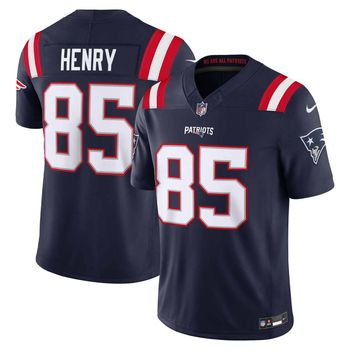 New England Patriots Hunter Henry Navy Team Vapor F.U.S.E. Stitched Limited Jersey