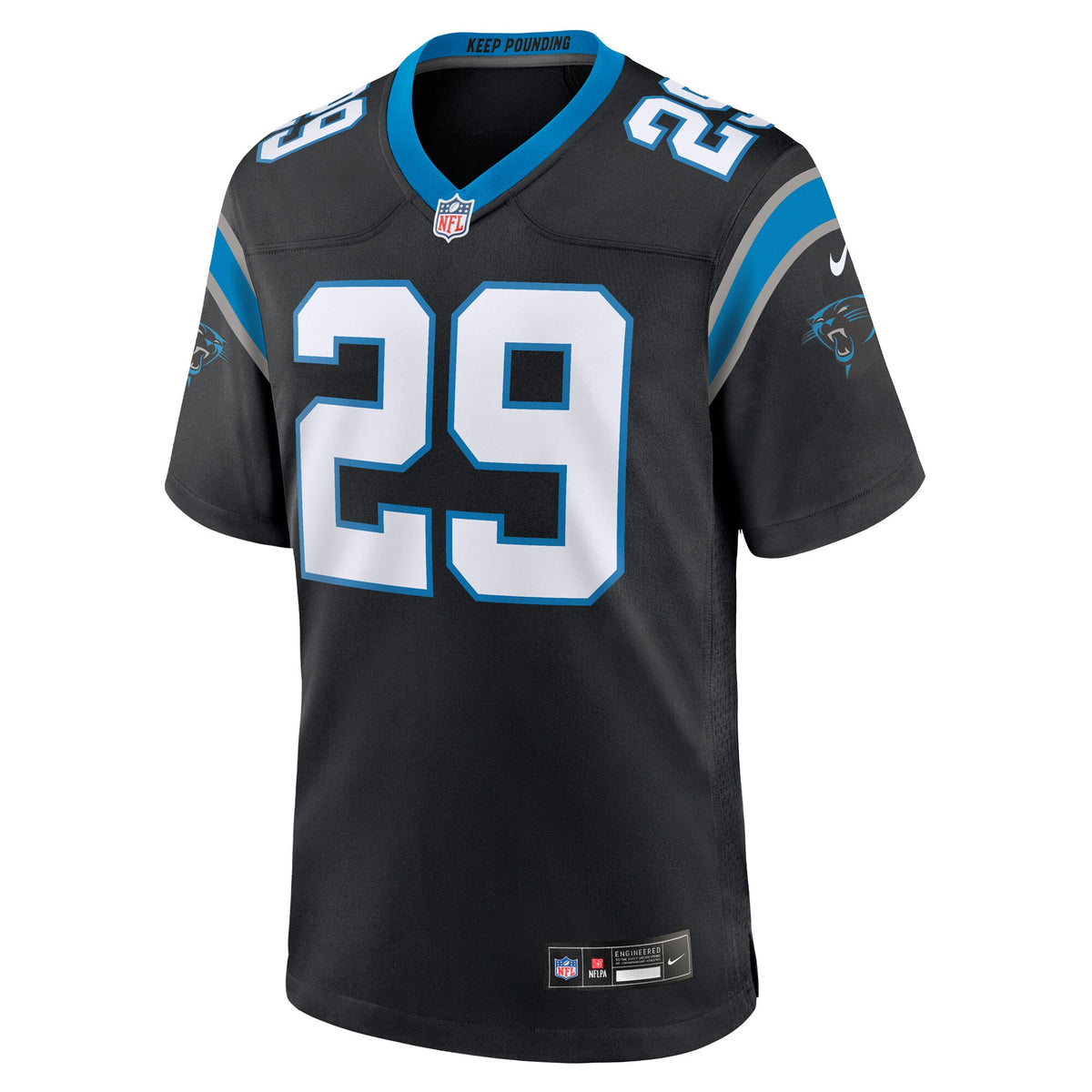 Carolina Panthers Akayleb Evans Black Team Game Jersey