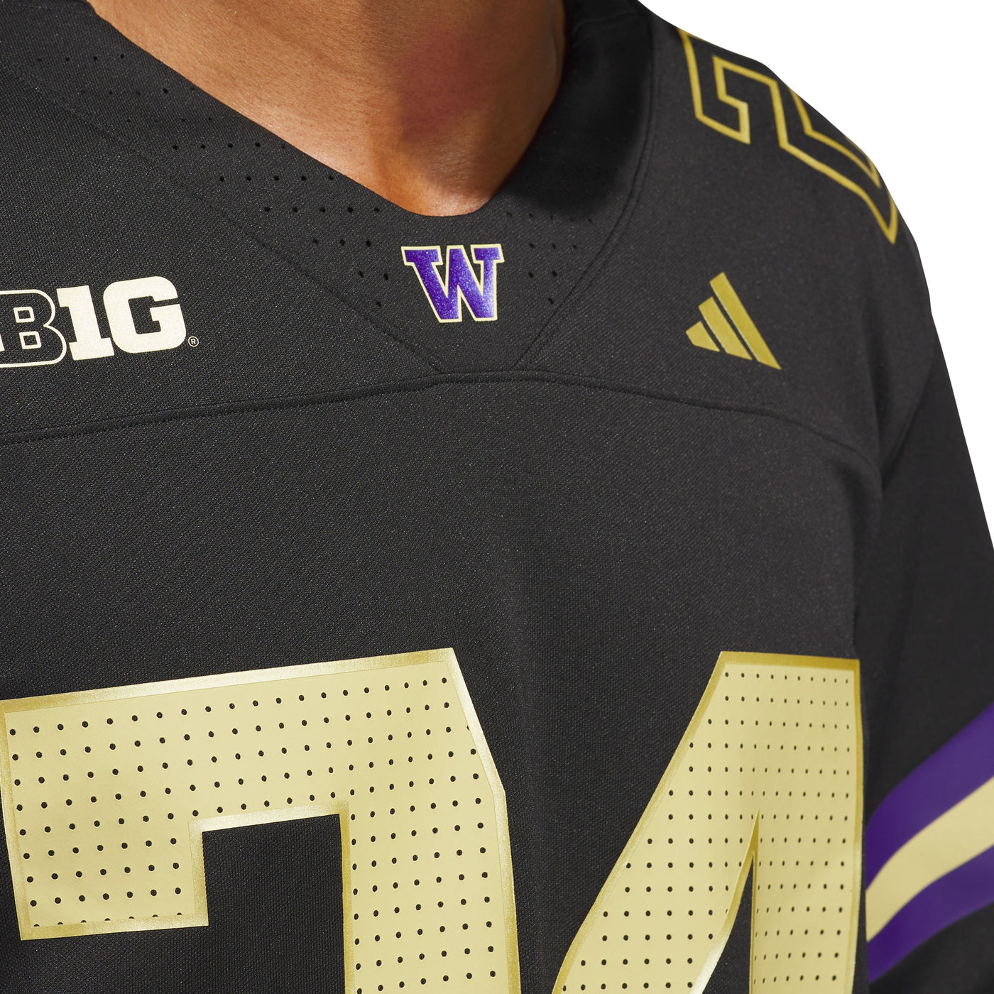 adidas #24 Black Washington Huskies Alternate Premier Strategy Jersey