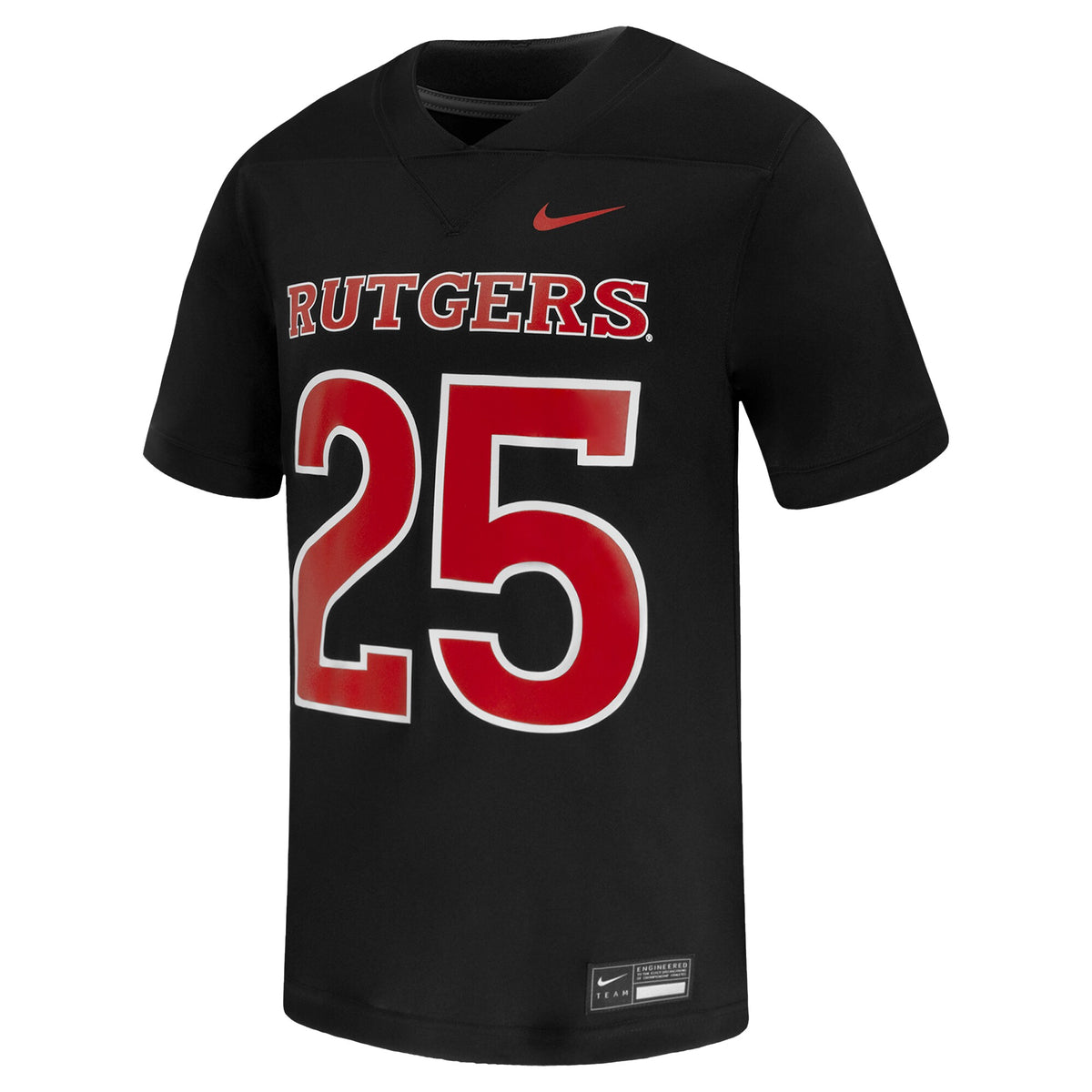 #25 Rutgers Scarlet Knights Untouchable Replica Game Jersey - Black