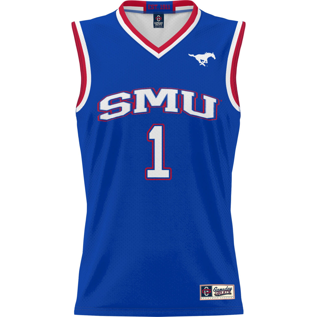 #1 SMU Mustangs GameDay Greats Lightweight Basketball Jersey - Royal