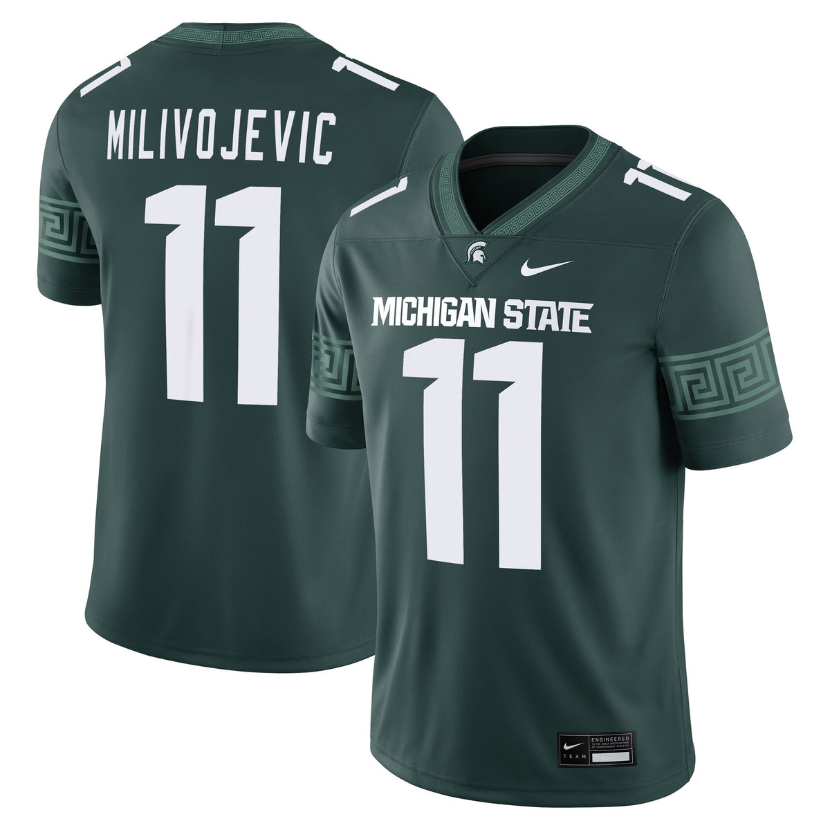 Alessio Milivojevic Michigan State Spartans Game Football Jersey - Green