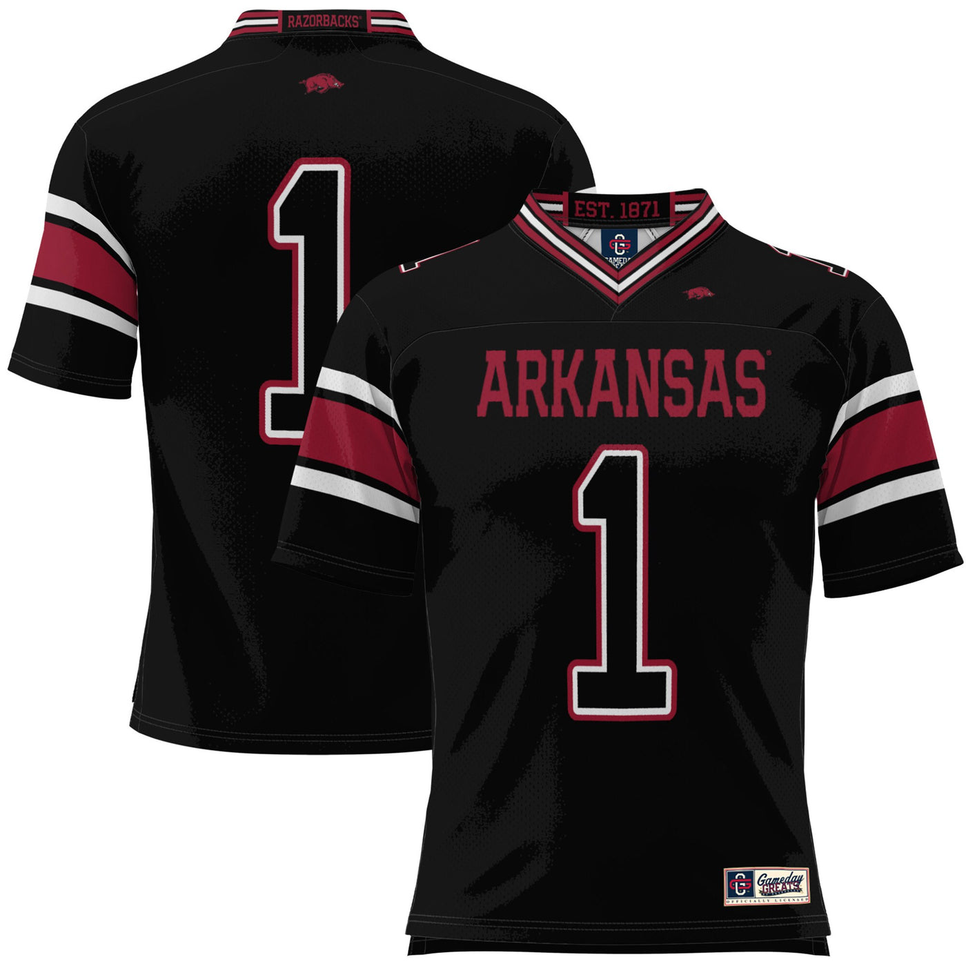GameDay Greats #1 Black Arkansas Razorbacks Football Jersey