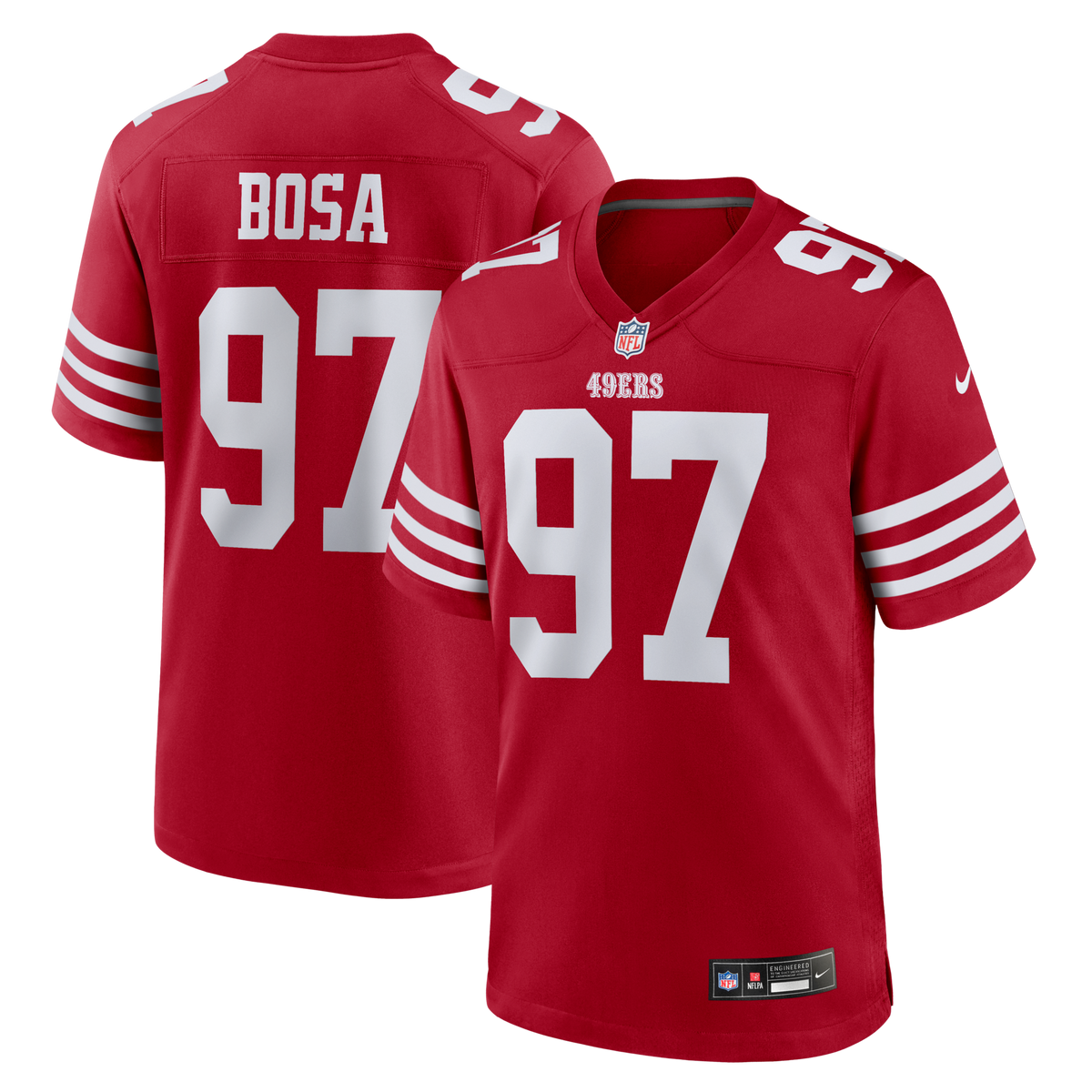 San Francisco 49ers Nick Bosa Scarlet Team Game Jersey