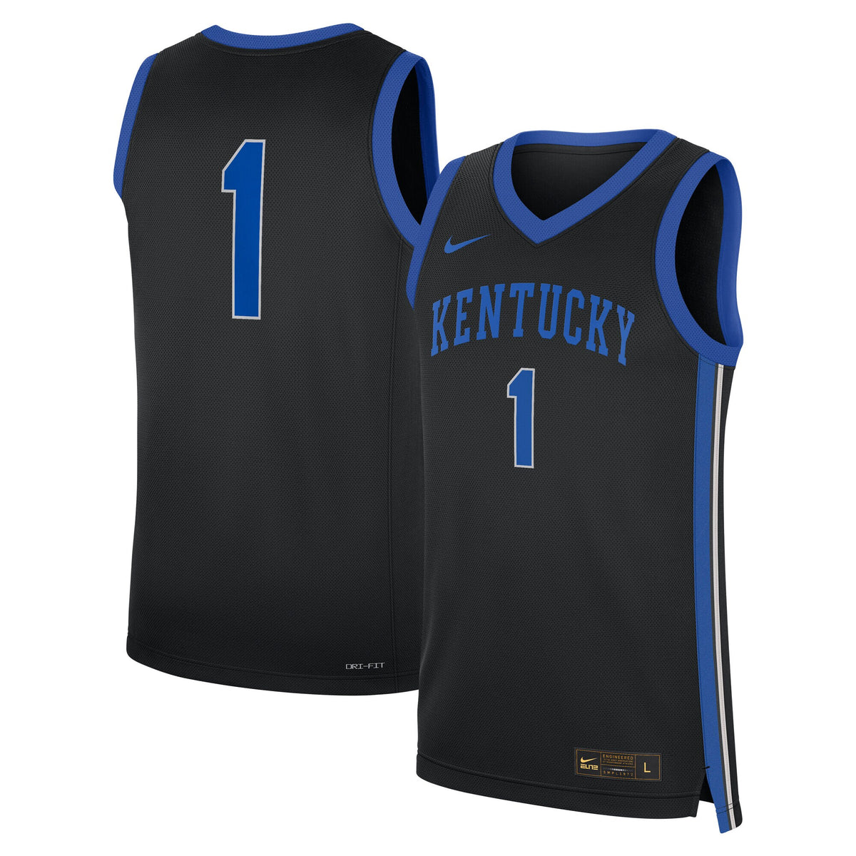 #1 Kentucky Wildcats Alternate Replica Jersey - Black
