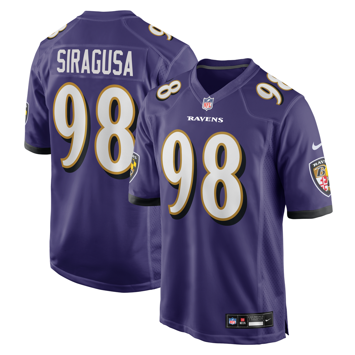 Baltimore Ravens Tony Siragusa Purple Game Retired Player Jersey