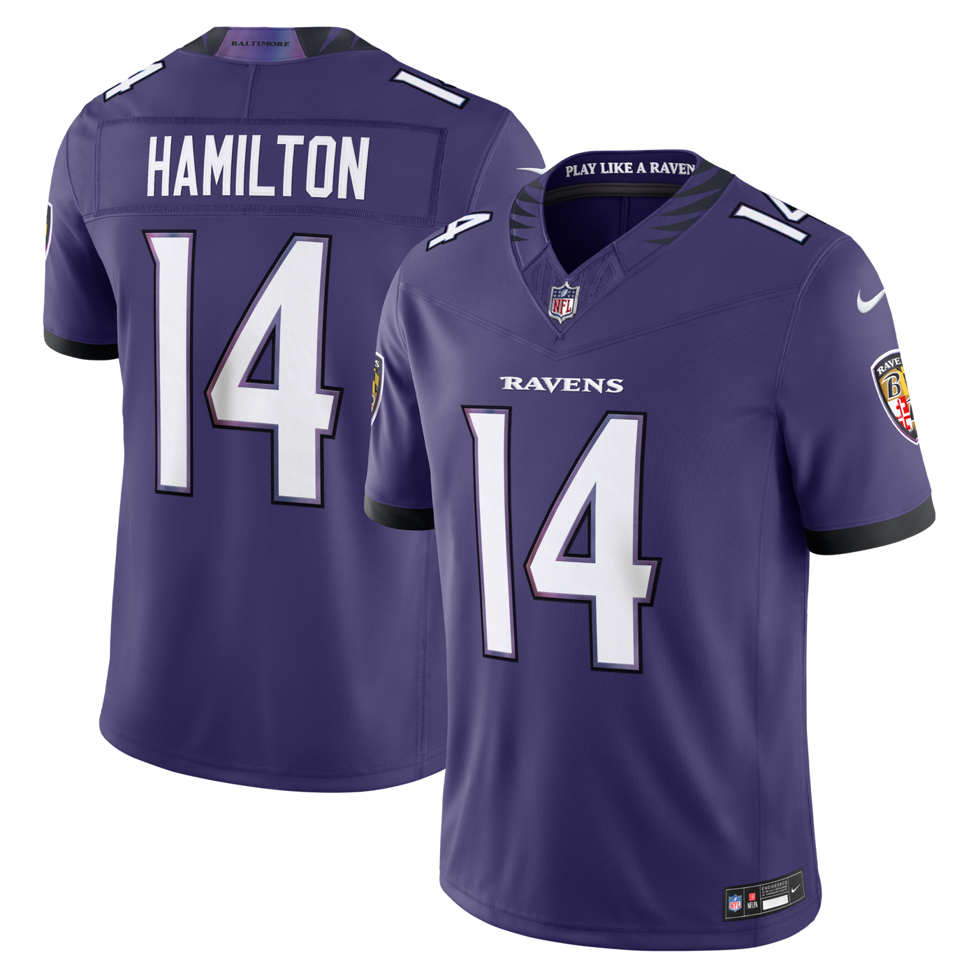 Baltimore Ravens Kyle Hamilton Nike Purple Team Vapor F.U.S.E. Stitched Limited Jersey