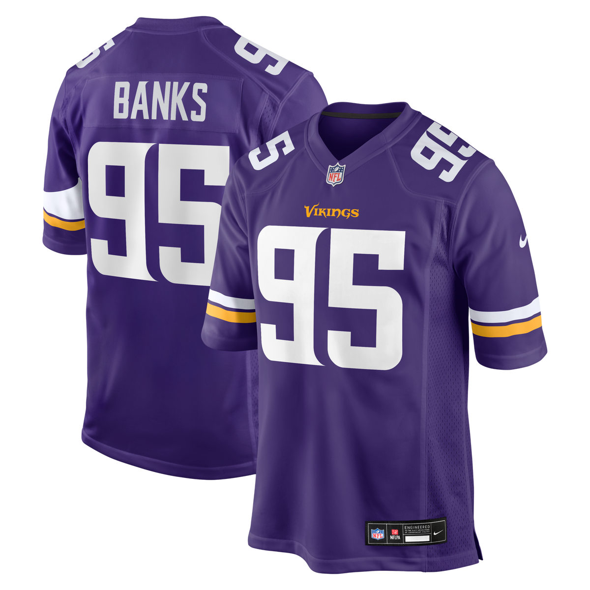 Minnesota Vikings Caleb Banks Purple 2026 NFL Draft First Round Pick No. 18 Team Game Jersey