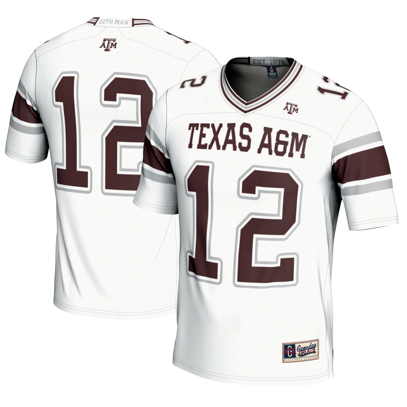 GameDay Greats #12 White Texas A&M Aggies Football Lightweight Fashion Jersey