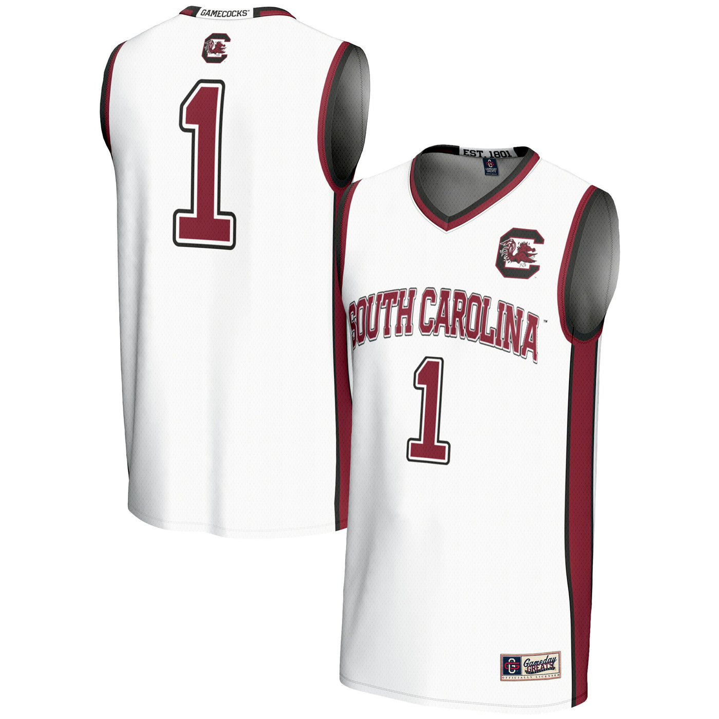 GameDay Greats #1 White South Carolina Gamecocks Lightweight Basketball Jersey