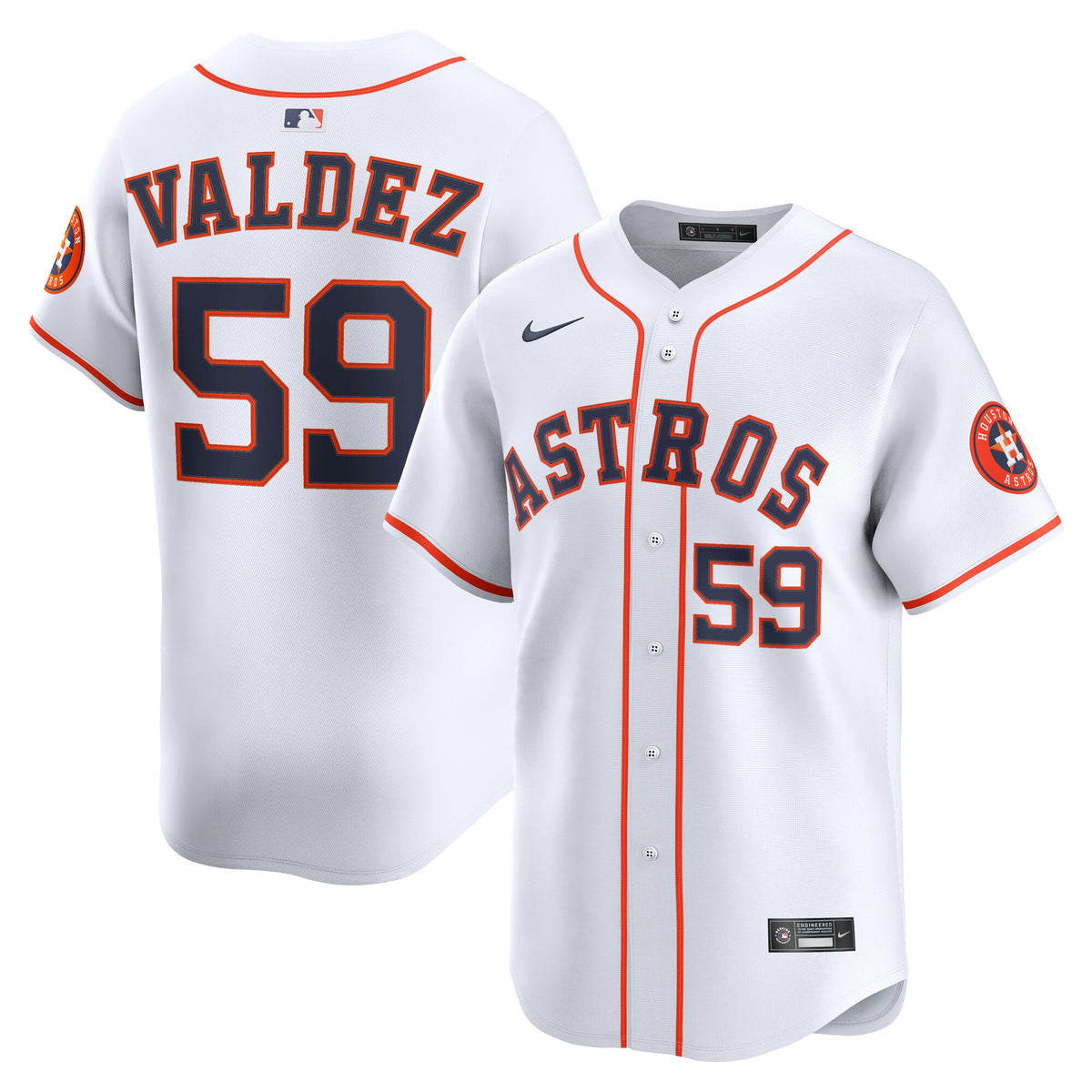 Houston Astros Framber Valdez White Home Limited Player Jersey