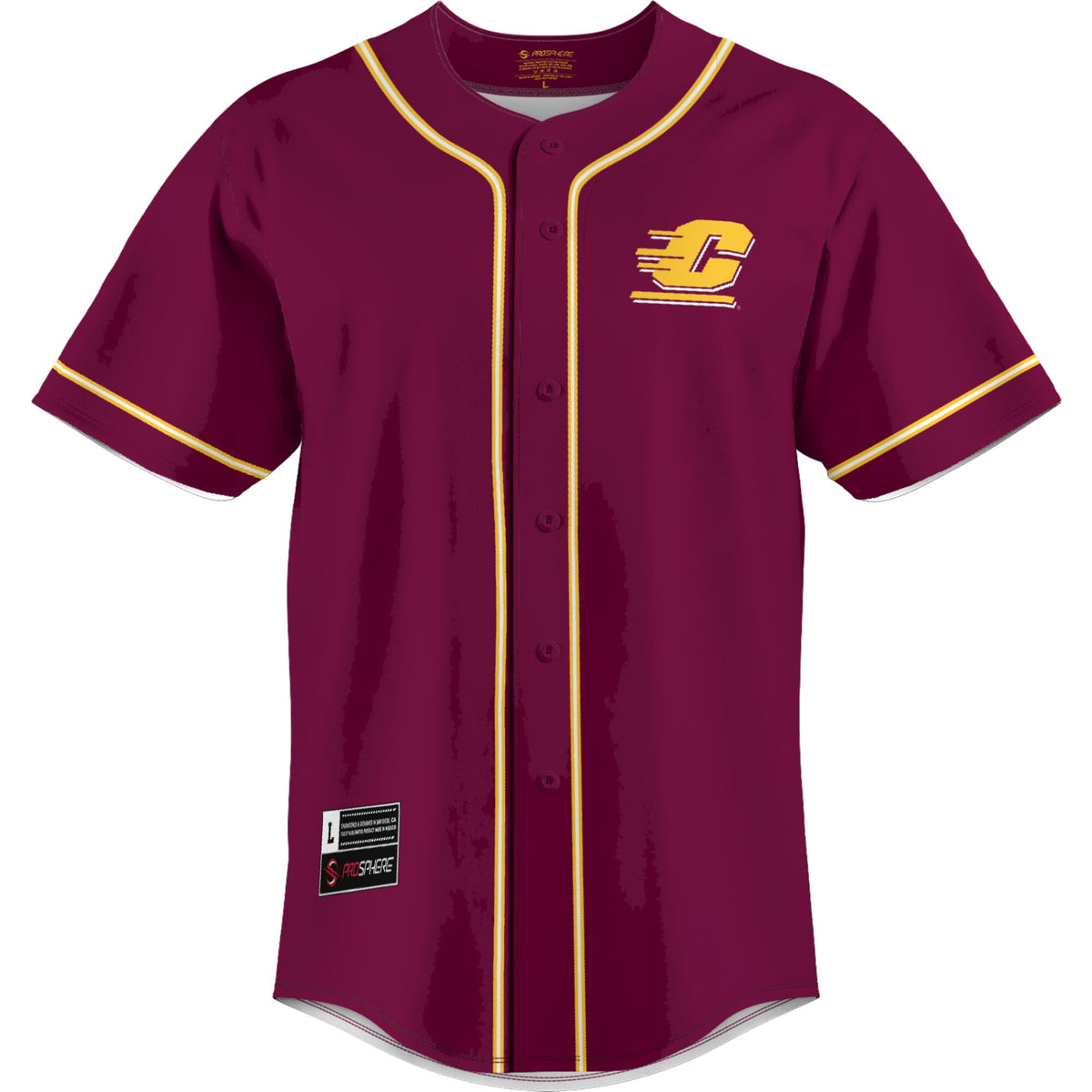 Central Michigan Chippewas GameDay Greats Lightweight Baseball Jersey - Maroon