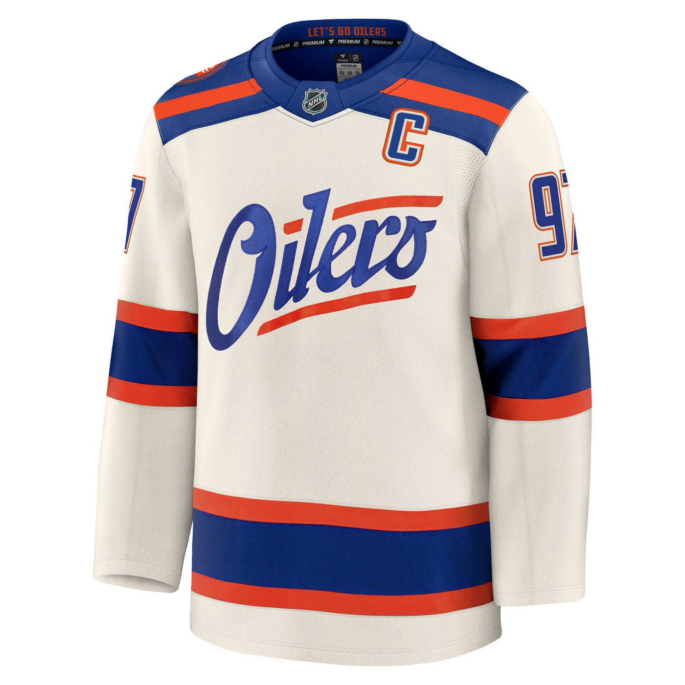 Edmonton Oilers Connor McDavid Fanatics Light Beige Alternate Premium Jersey