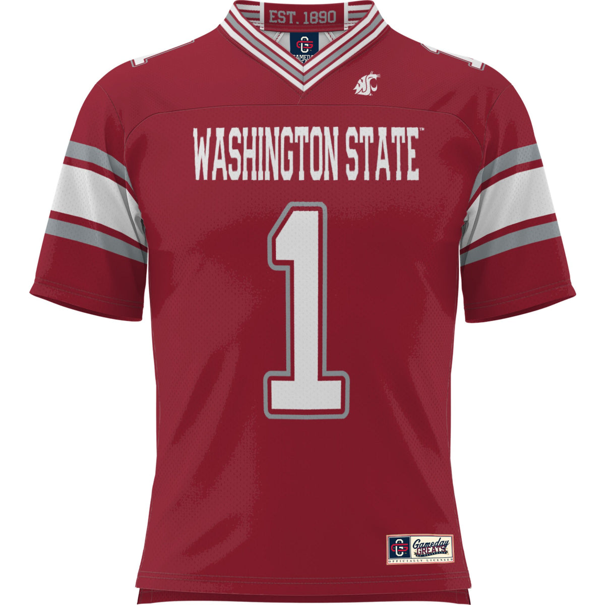 #1 Washington State Cougars GameDay Greats Football Jersey - Crimson