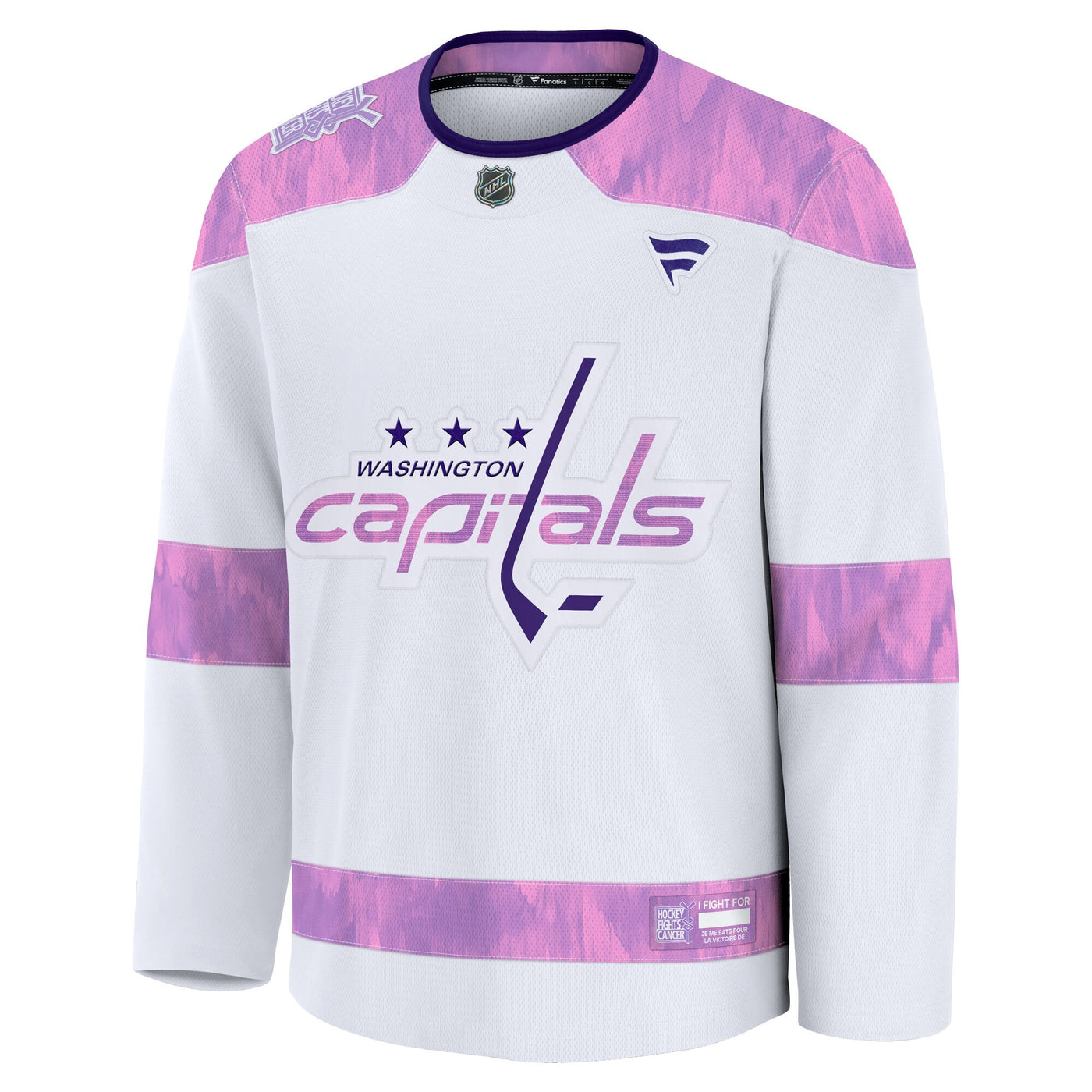 Washington Capitals Fanatics White Hockey Fights Cancer Survivor Practice Jersey