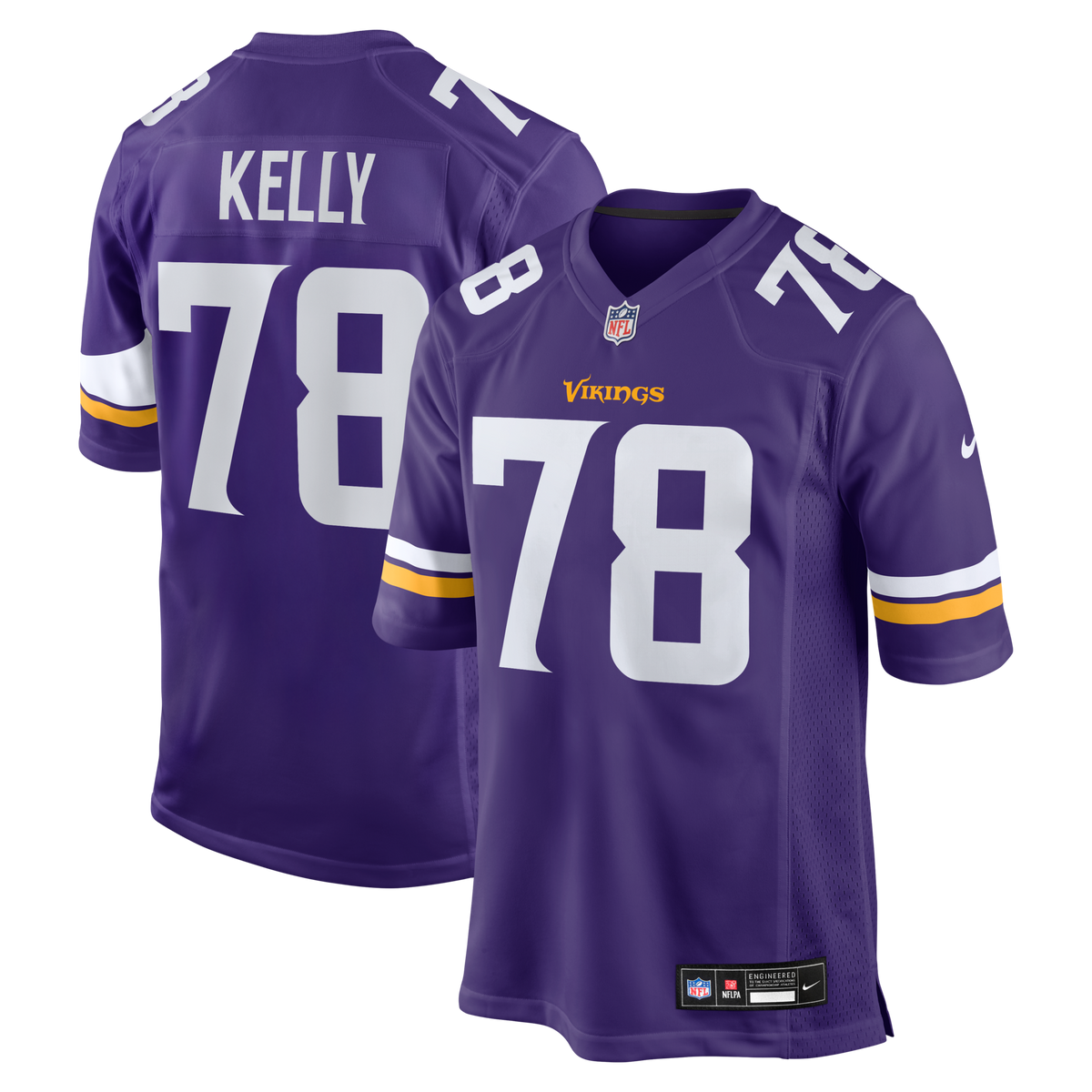 Minnesota Vikings Ryan Kelly Purple Team Game Jersey