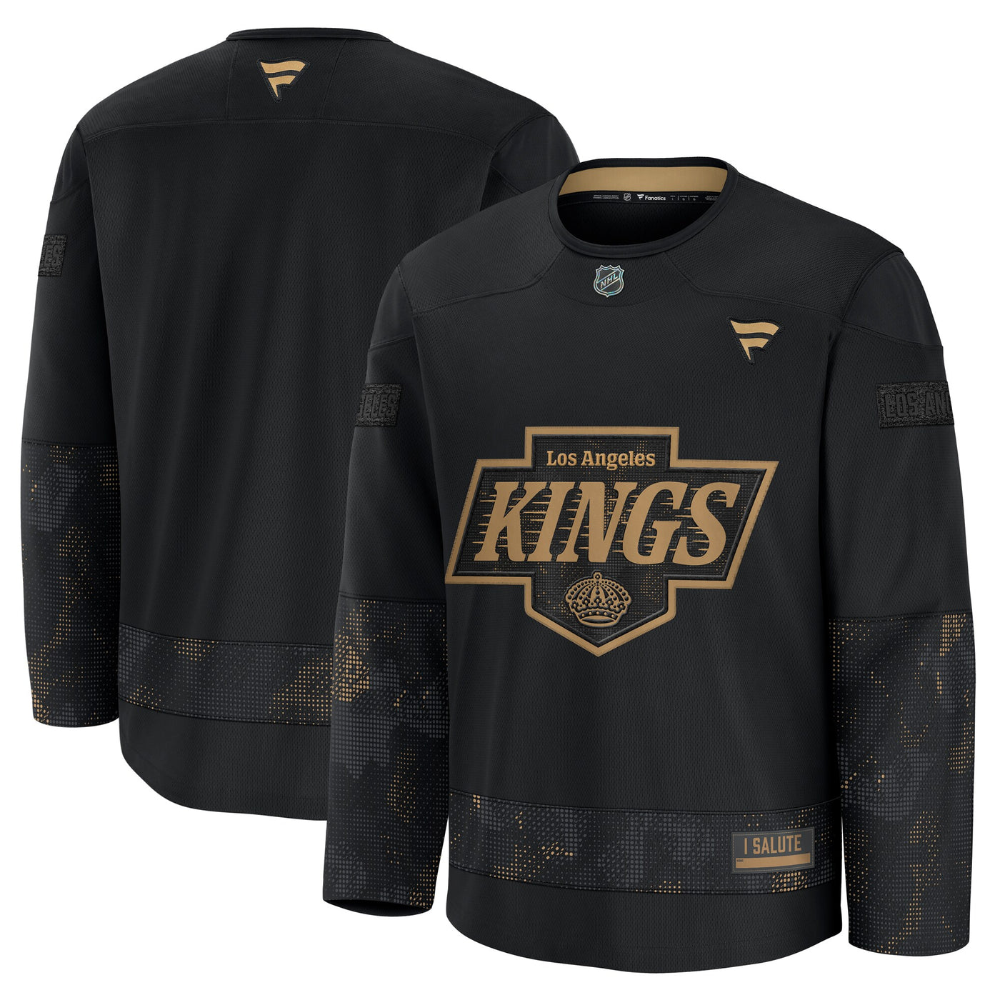 Los Angeles Kings Fanatics Black 2024 Military Appreciation Practice Jersey