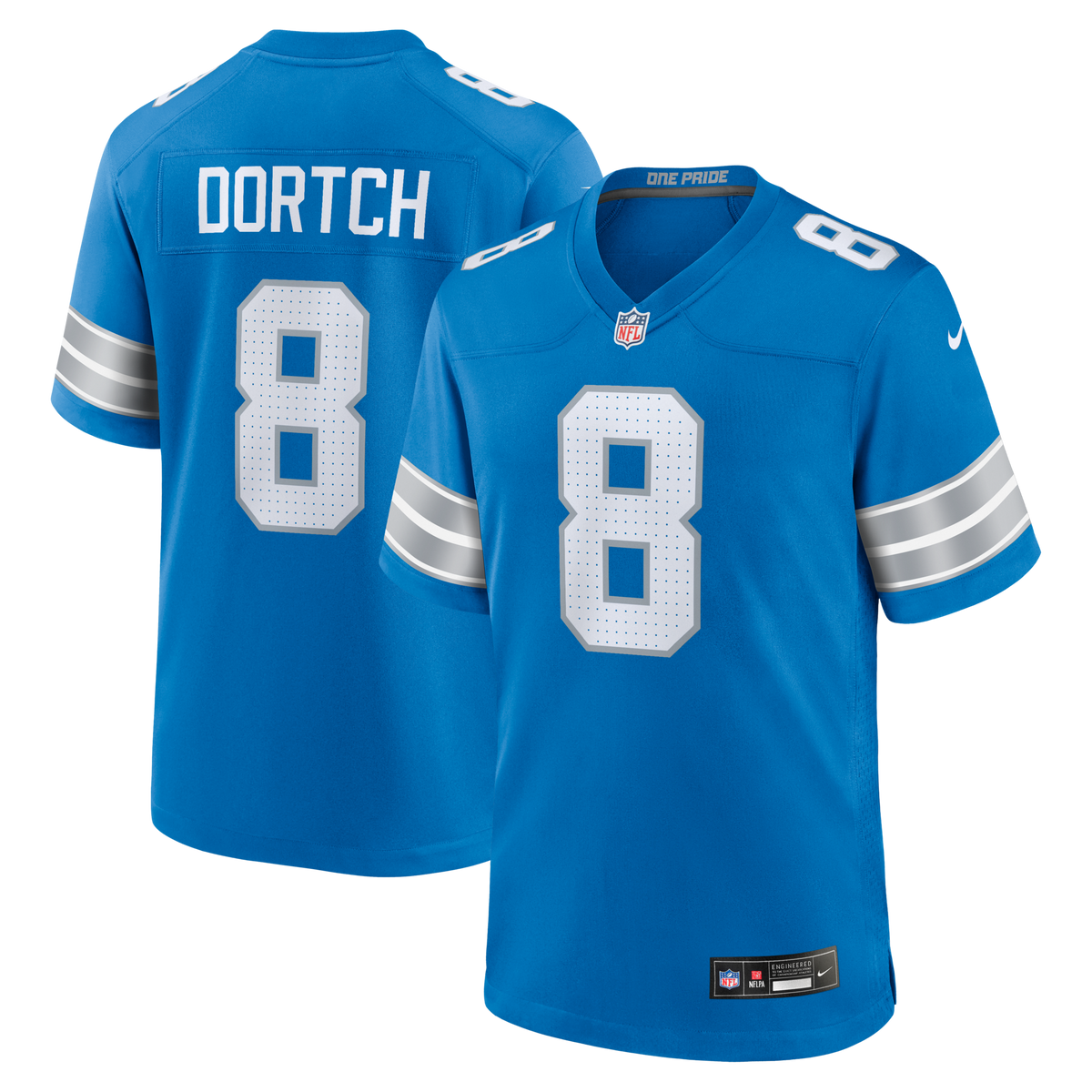 Detroit Lions Greg Dortch Blue Team Game Jersey