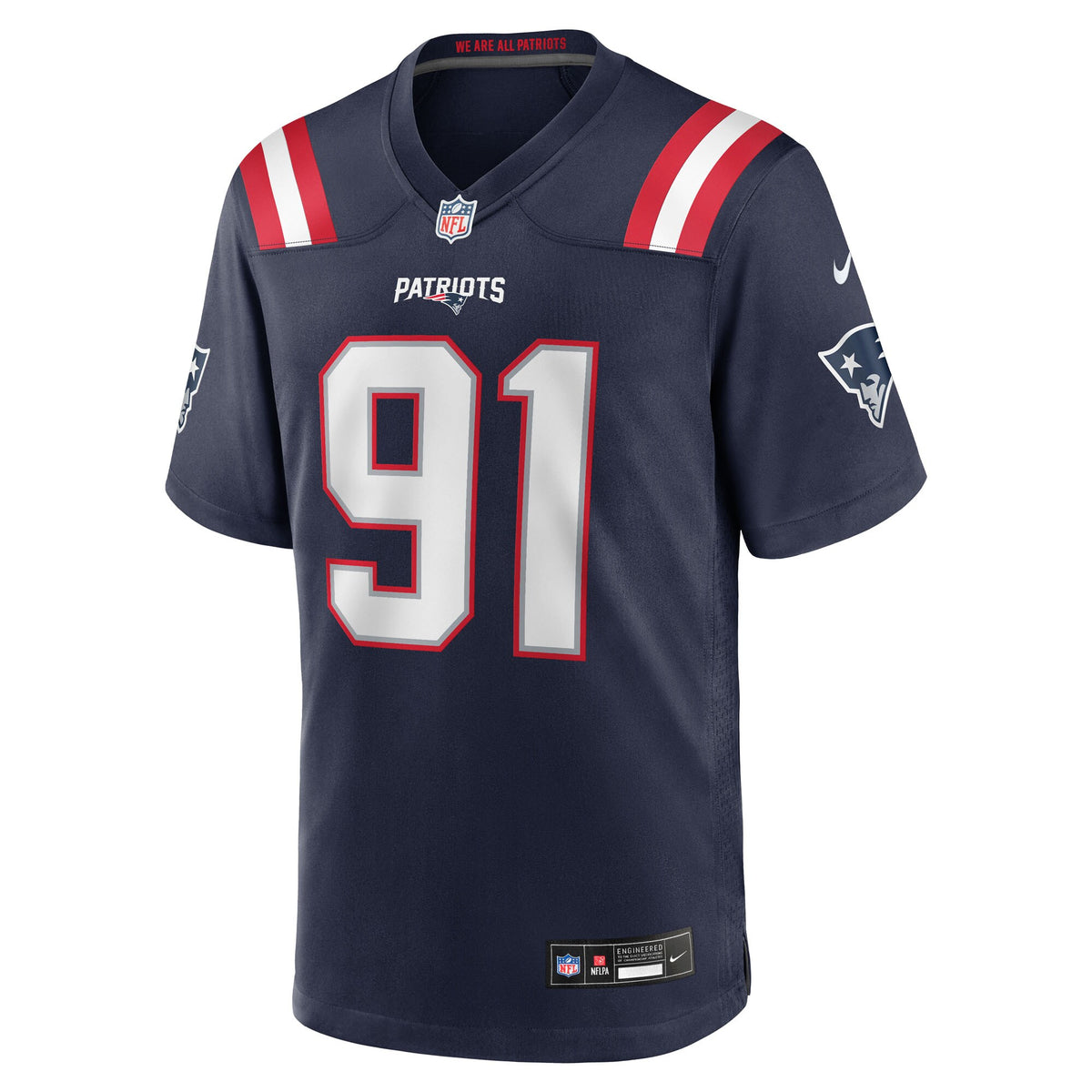 New England Patriots Elijah Ponder Navy Team Game Jersey