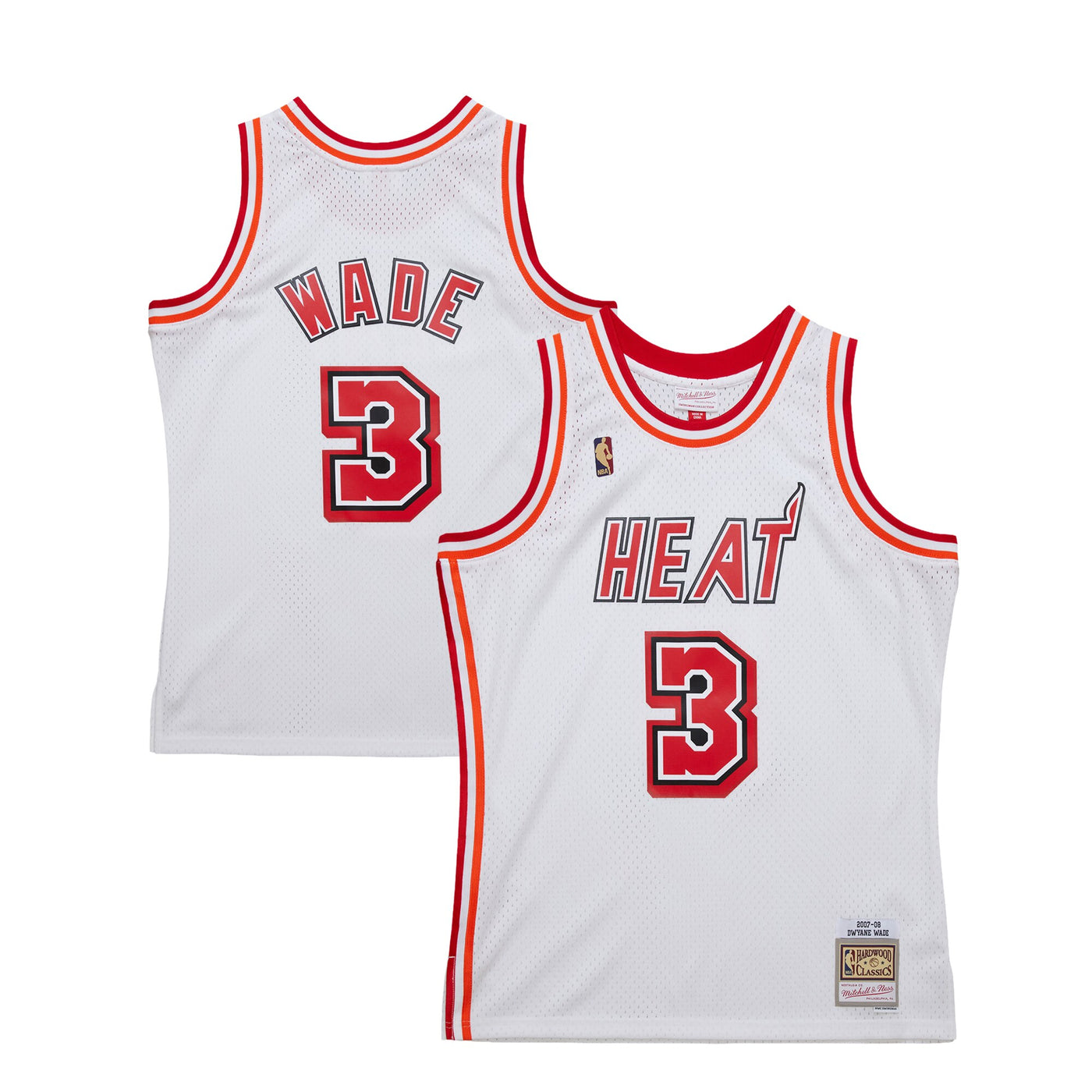 Miami Heat Mitchell & Ness Dwyane Wade White Swingman Jersey 07-08