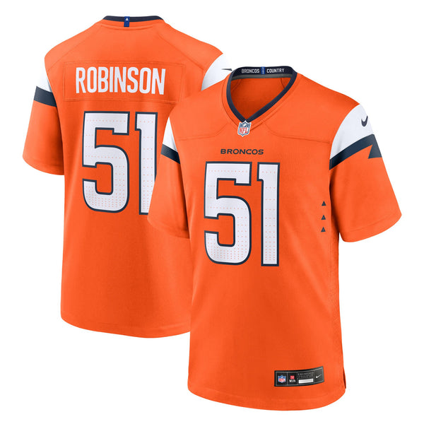 Denver Broncos Que Robinson Nike Orange Team Game Jersey