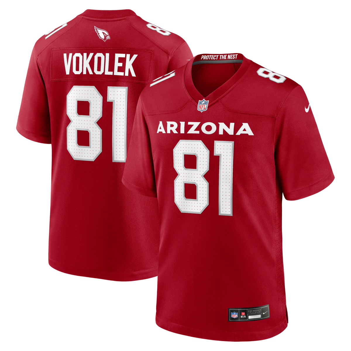 Arizona Cardinals Travis Vokolek Cardinal Team Game Jersey
