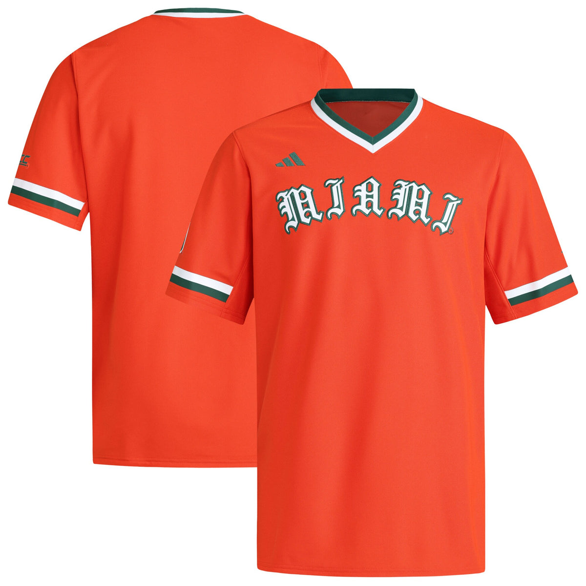 Miami Hurricanes V-Neck Baseball Jersey - Orange