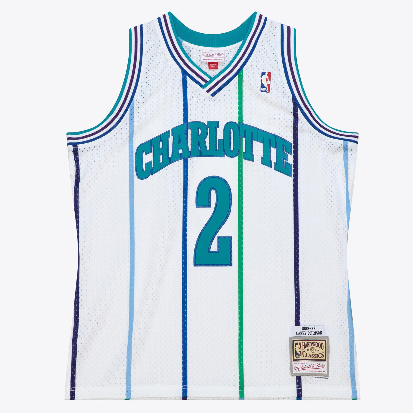Charlotte Hornets Mitchell & Ness Larry Johnson 1992 Authentic Jersey - White