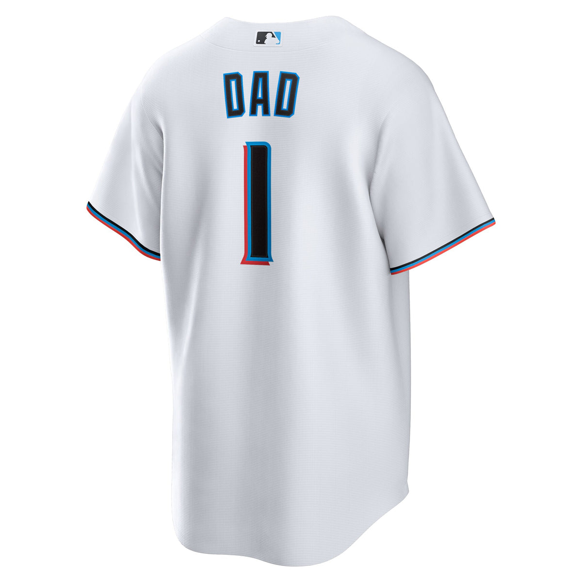Miami Marlins White #1 Dad Home Replica Jersey