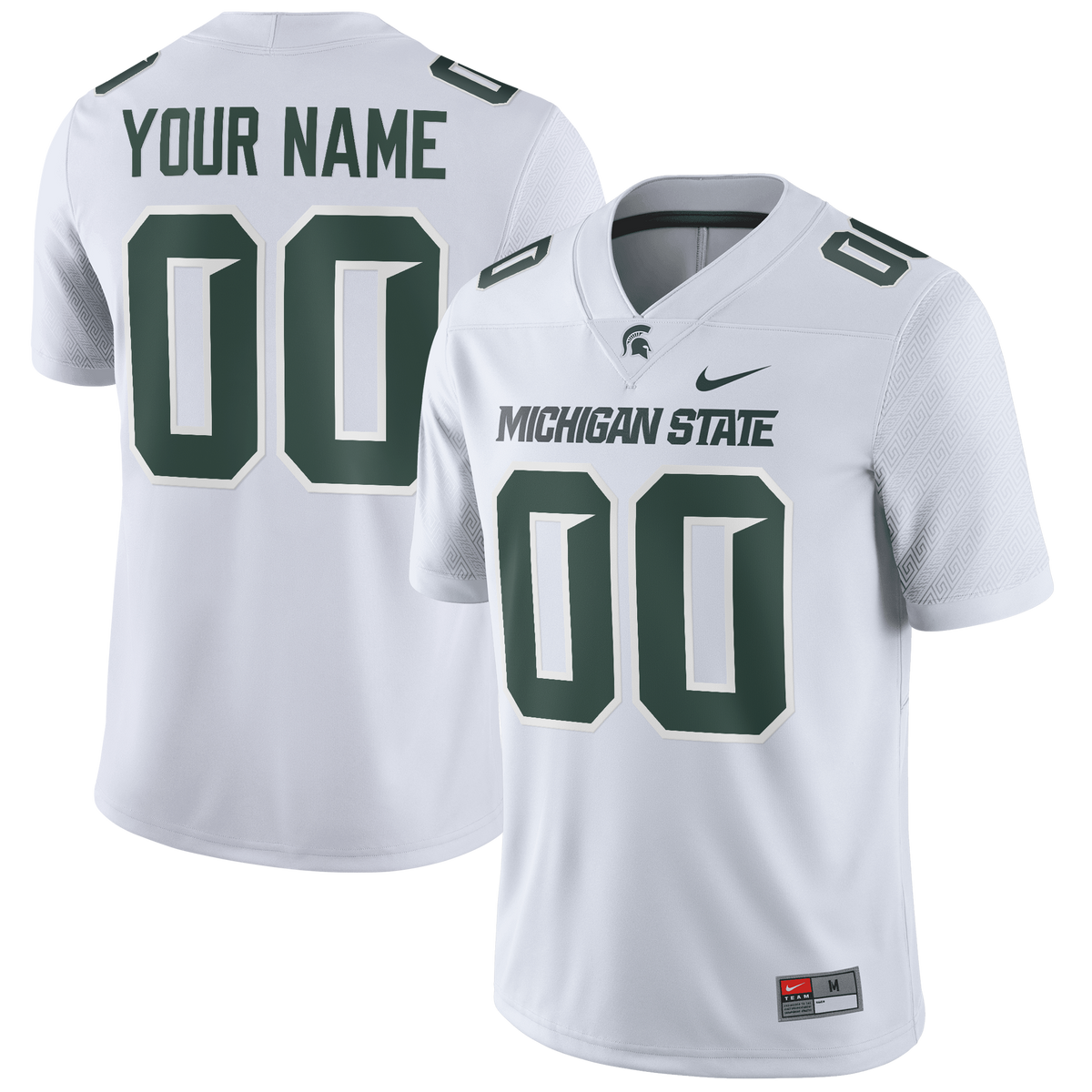 Michigan State Spartans Football Custom Game Jersey - White