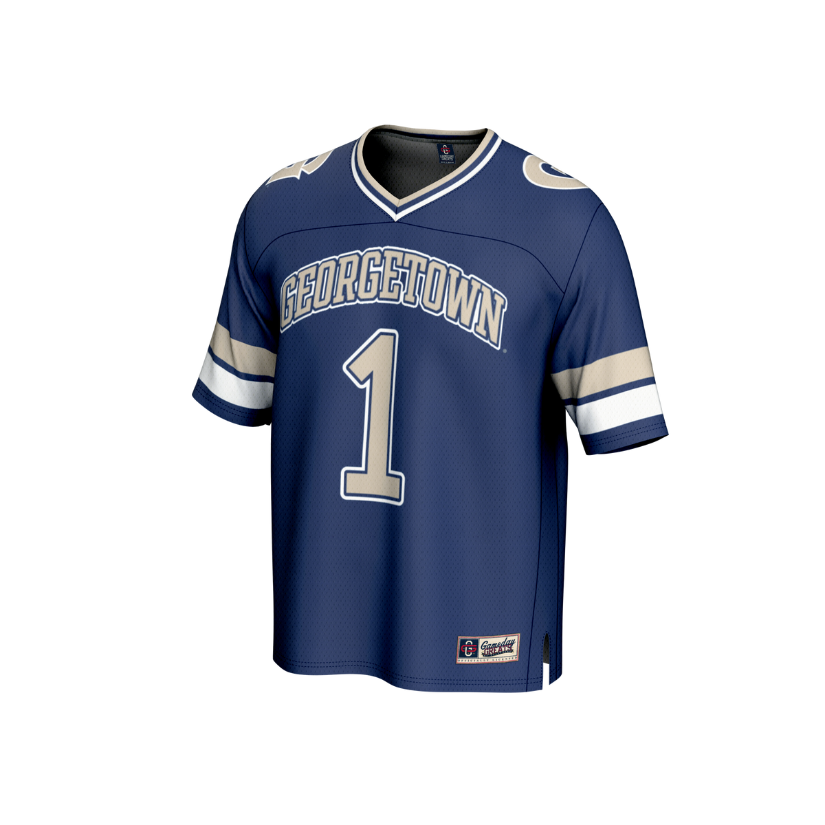 #1 Georgetown Hoyas GameDay Greats Lightweight Collegiate Football Fashion Jersey - Navy